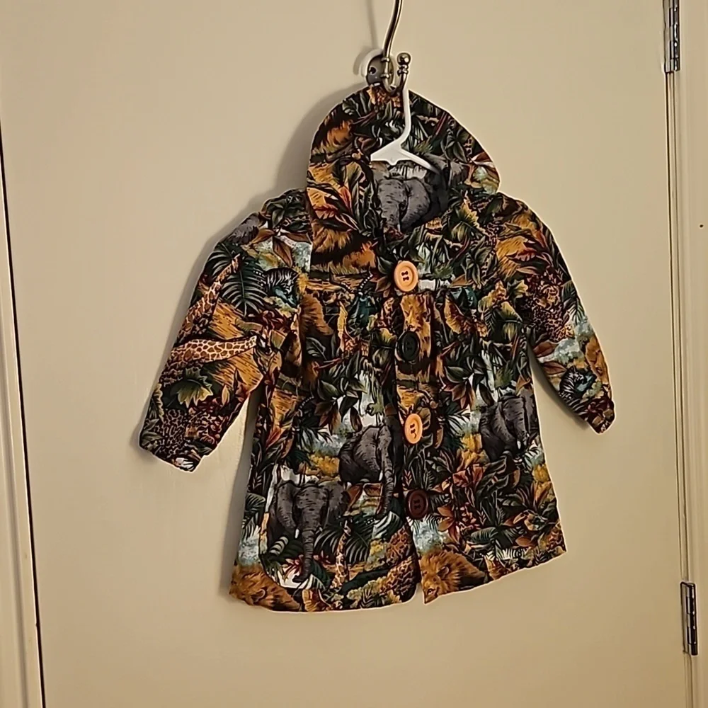 HANDMADE Jungle Safari Button Down Girls Dress